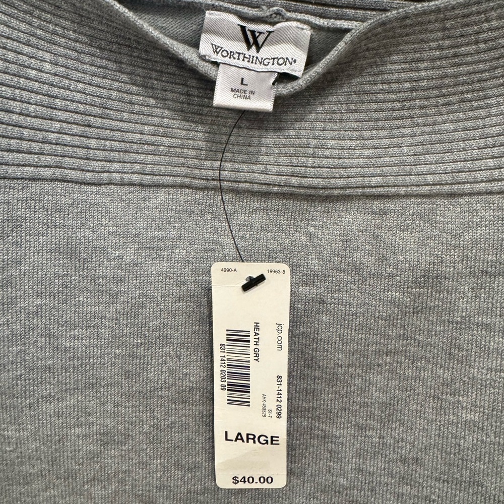 Worthington Heather Gray Knit Top - Picture 3 of 3